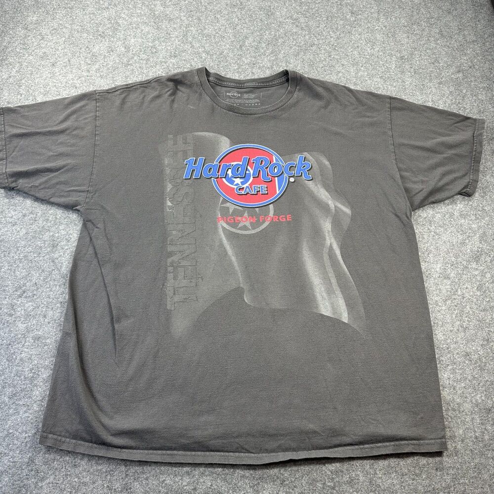 Hard Rock Cafe Pigeon Forge Shirt Mens 2XL Gray Tennessee Flag Graphic Tee Music